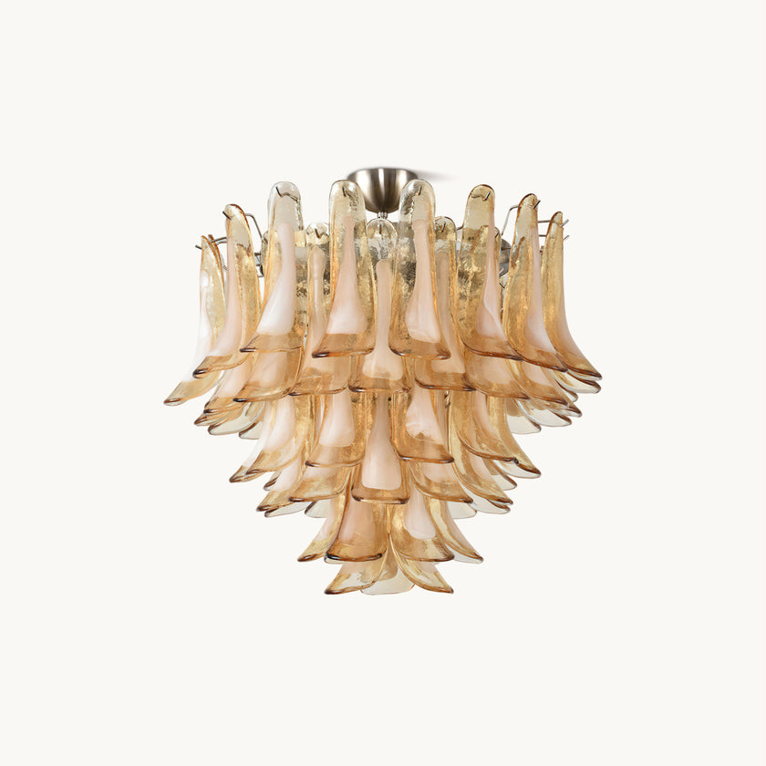 Amber Petal Glass Ceiling Lamp