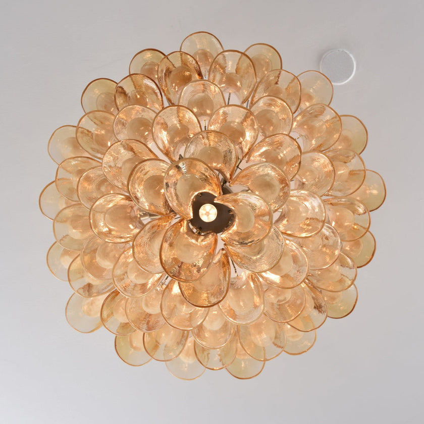 Amber Petal Glass Ceiling Lamp