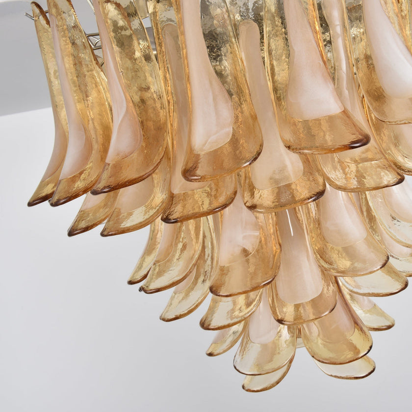 Amber Petal Glass Ceiling Lamp
