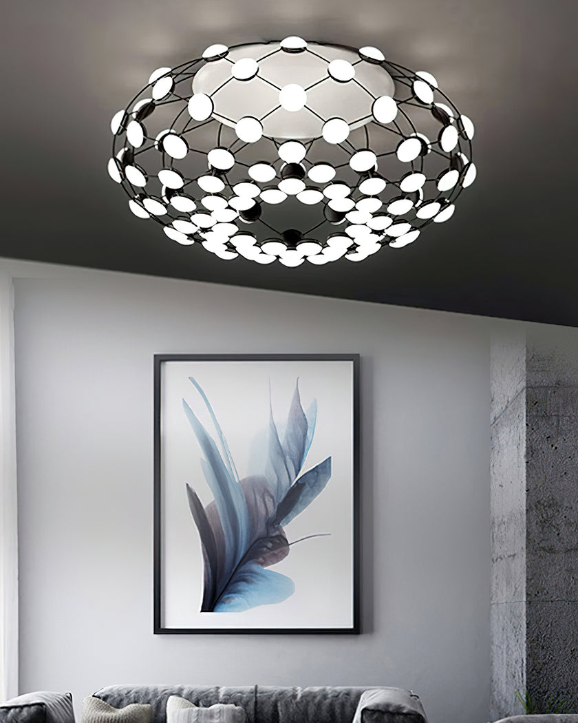 Black And White Mesh Ceiling Lamp