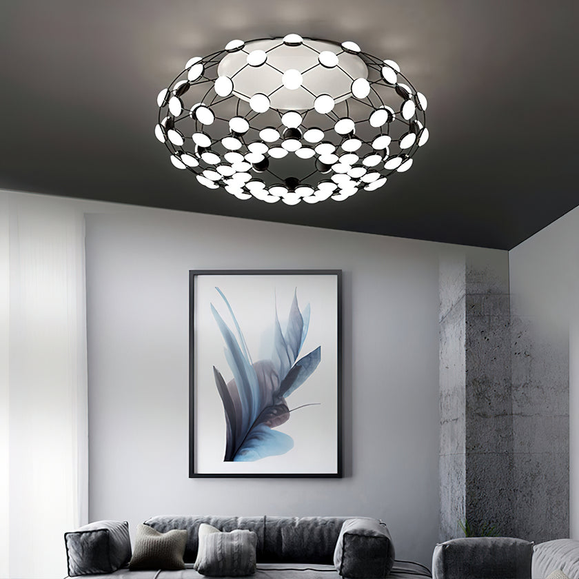 Black And White Mesh Ceiling Lamp