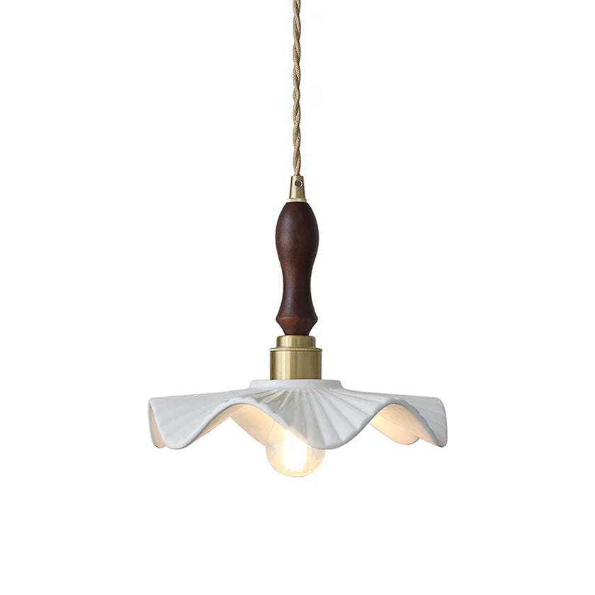 Ceramic Wave Flower Pendant Lamp