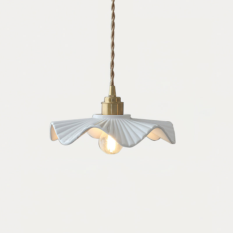 Ceramic Wave Flower Pendant Lamp