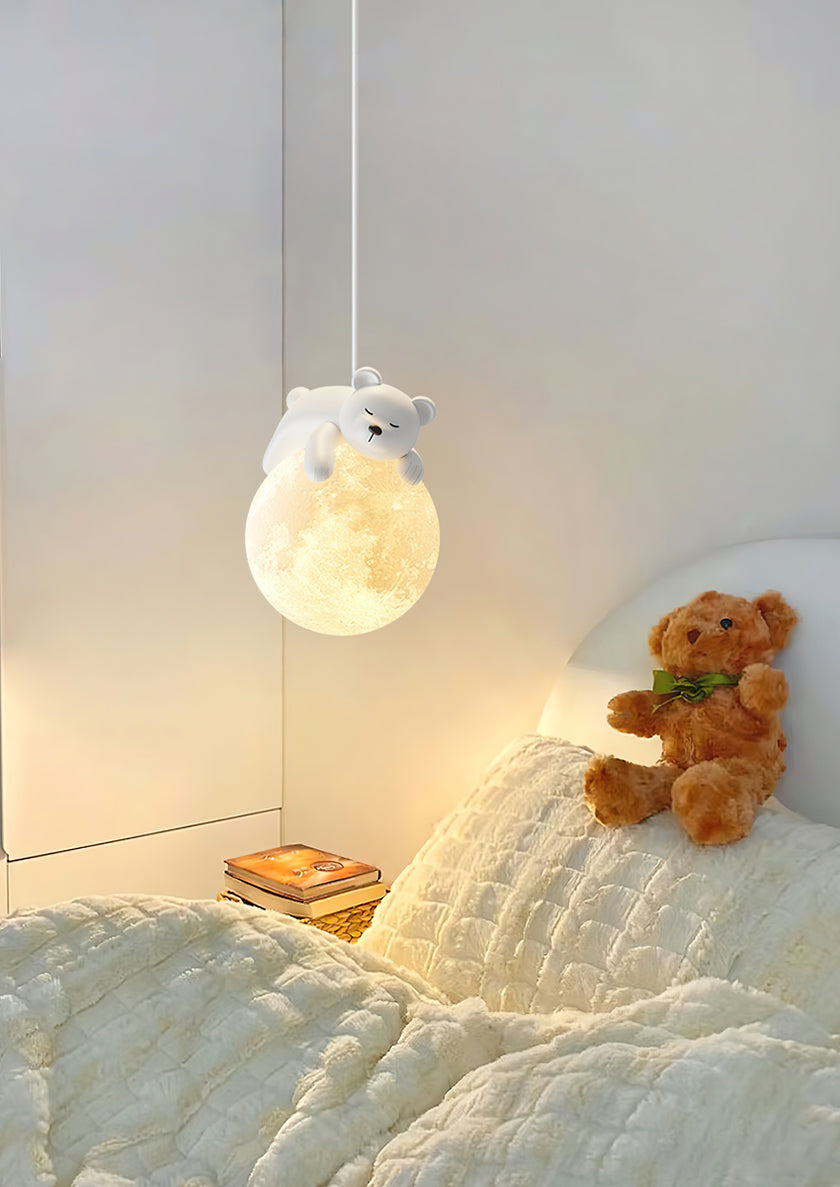 Cremefarbene Tier-Pendelleuchte