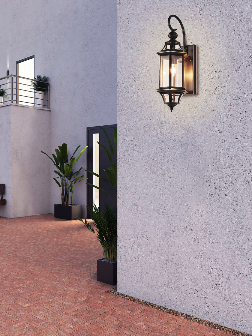 European Style Garden Brass Wall Lamp