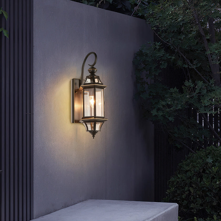 European Style Garden Brass Wall Lamp