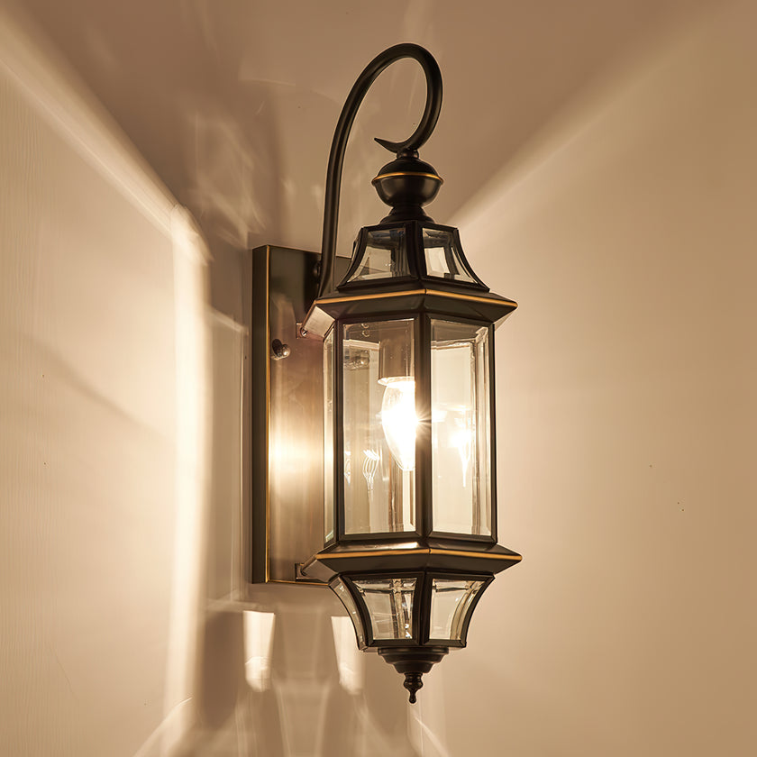 European Style Garden Brass Wall Lamp