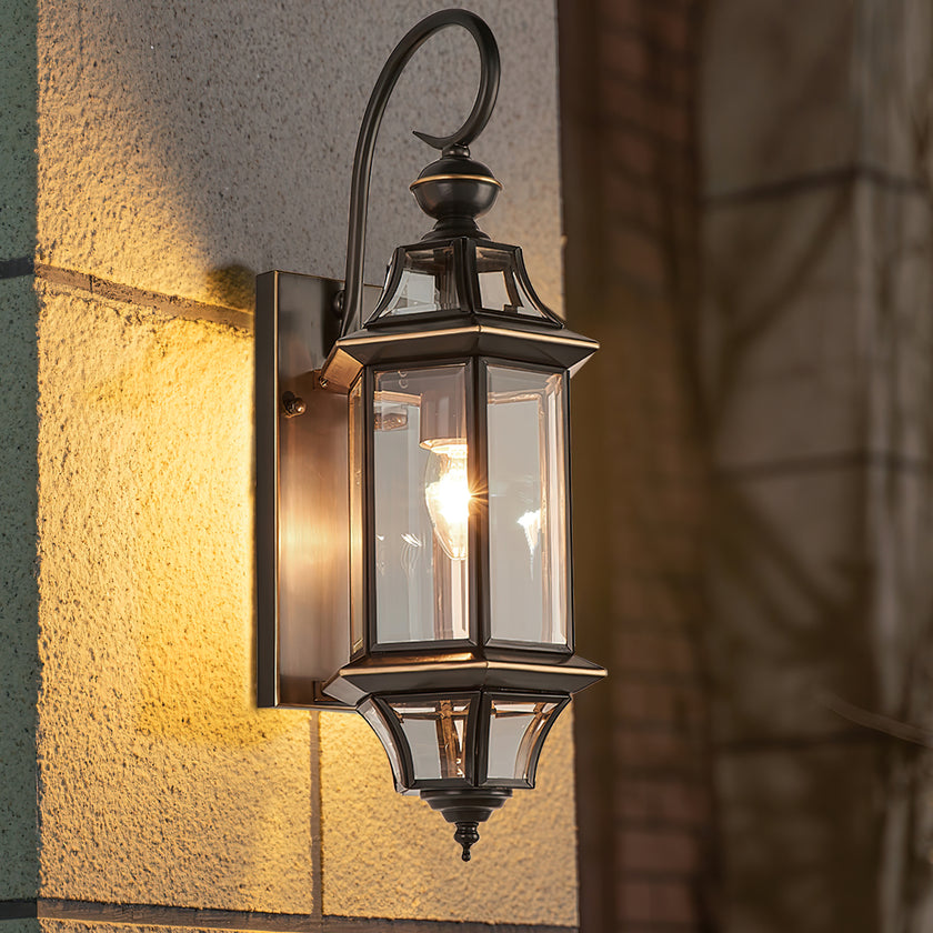 European Style Garden Brass Wall Lamp