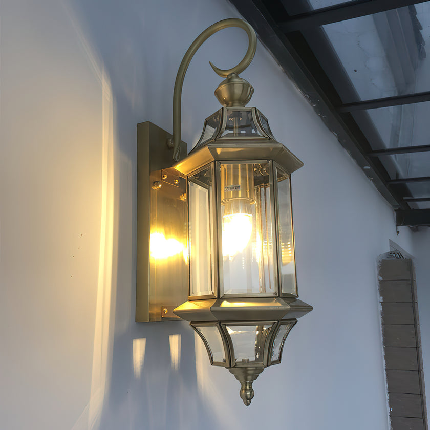 European Style Garden Brass Wall Lamp