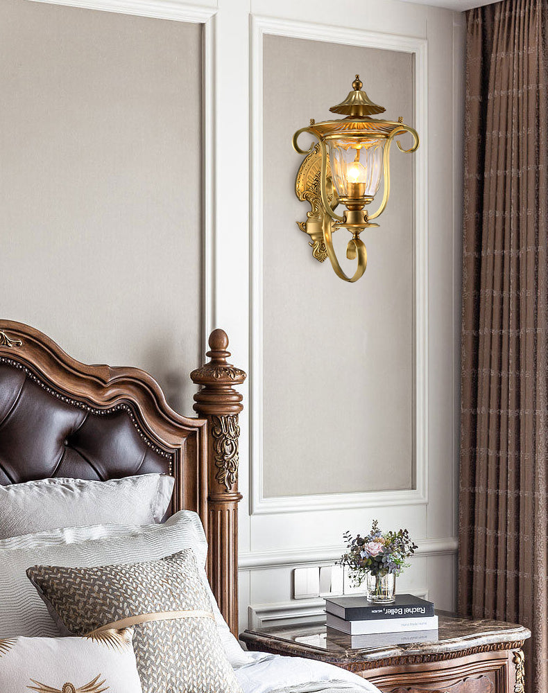 European Style Palace Brass Wall Lamp