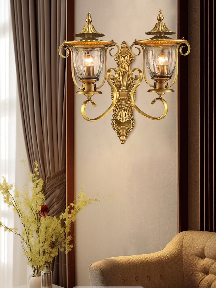 European Style Palace Brass Wall Lamp