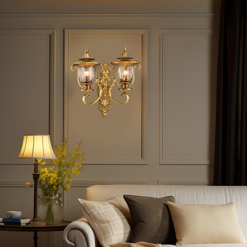 European Style Palace Brass Wall Lamp