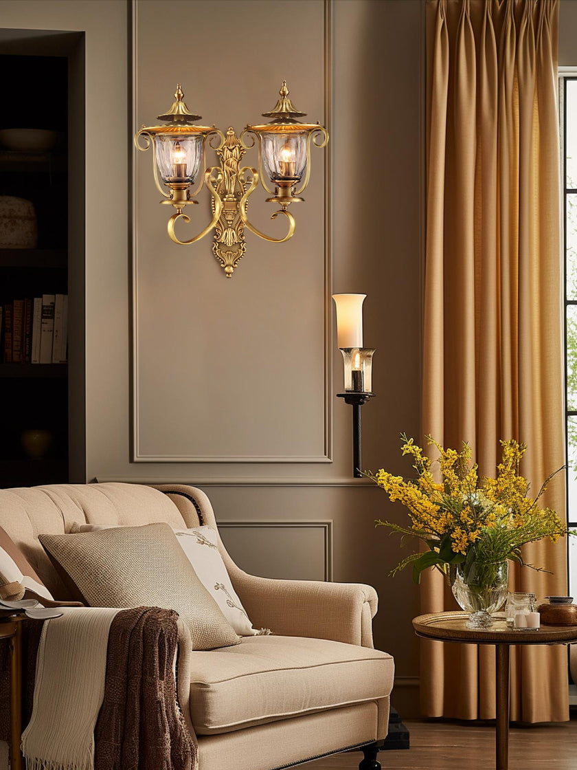 European Style Palace Brass Wall Lamp
