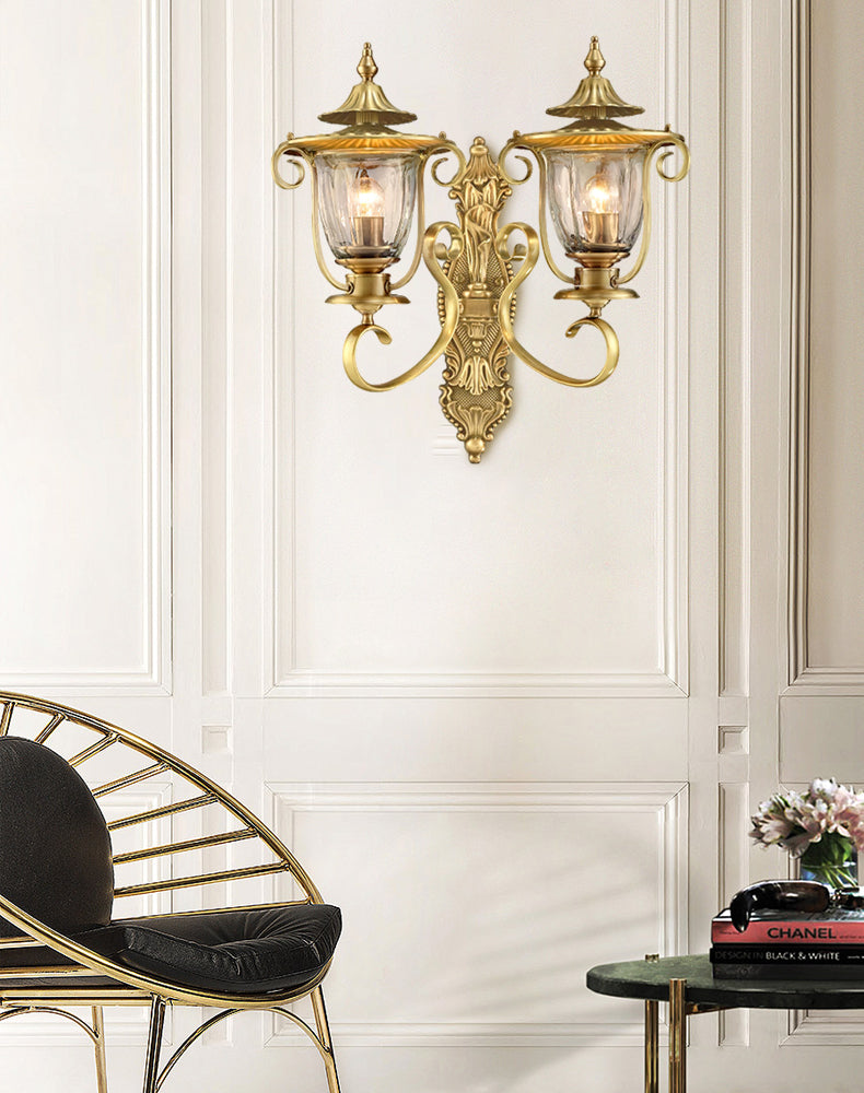 European Style Palace Brass Wall Lamp