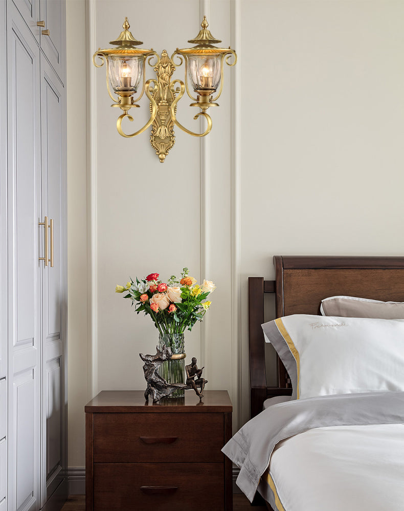 European Style Palace Brass Wall Lamp