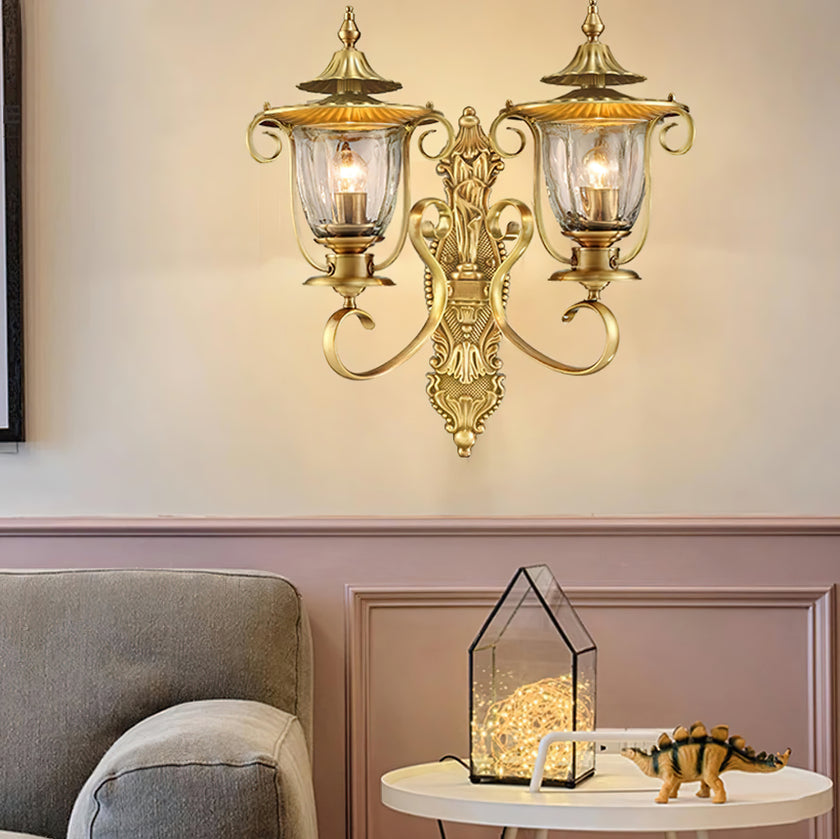 European Style Palace Brass Wall Lamp