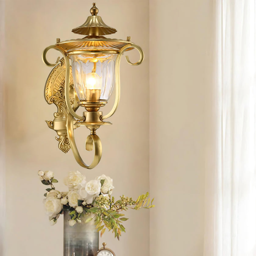 European Style Palace Brass Wall Lamp