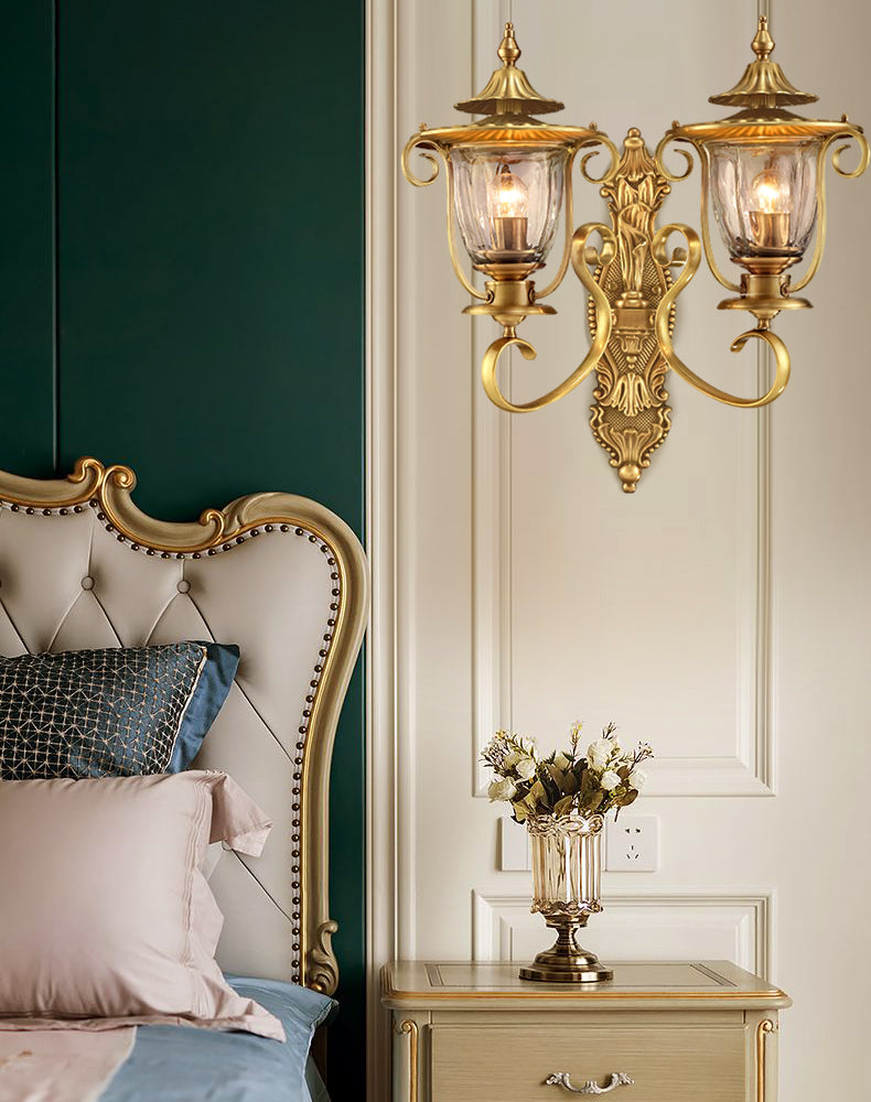 European Style Palace Brass Wall Lamp