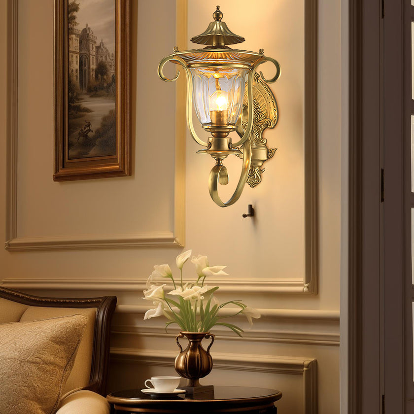 European Style Palace Brass Wall Lamp