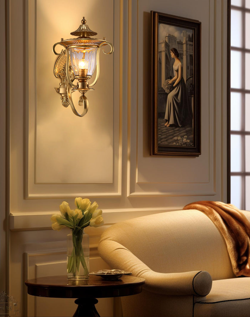 European Style Palace Brass Wall Lamp