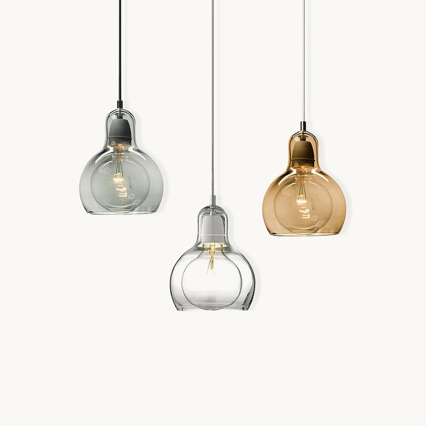 مصباح قلادة القرع الزجاجي