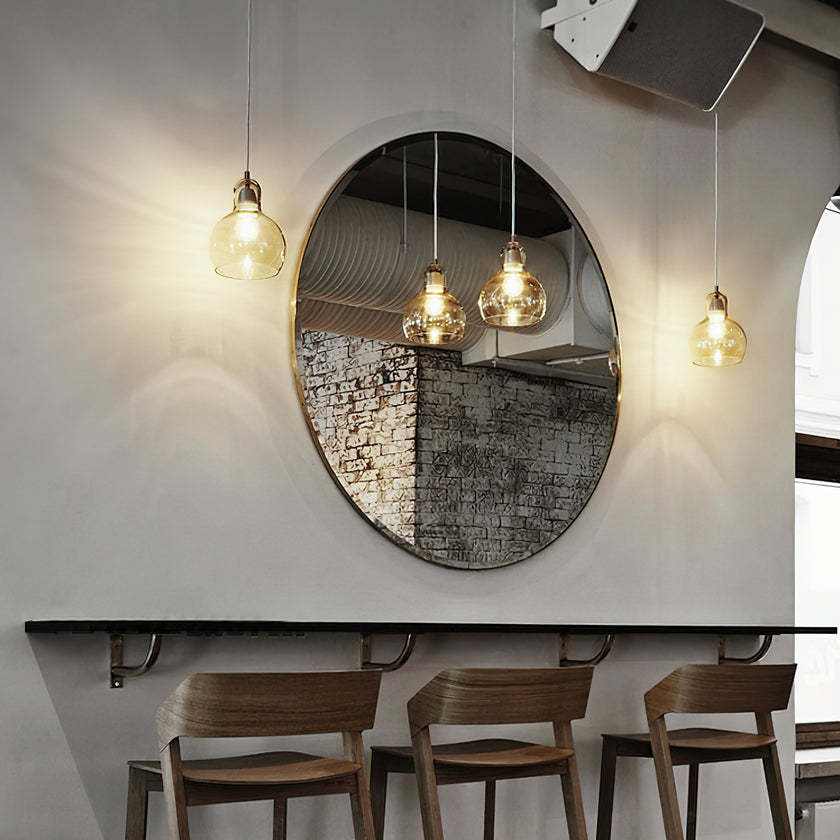 مصباح قلادة القرع الزجاجي