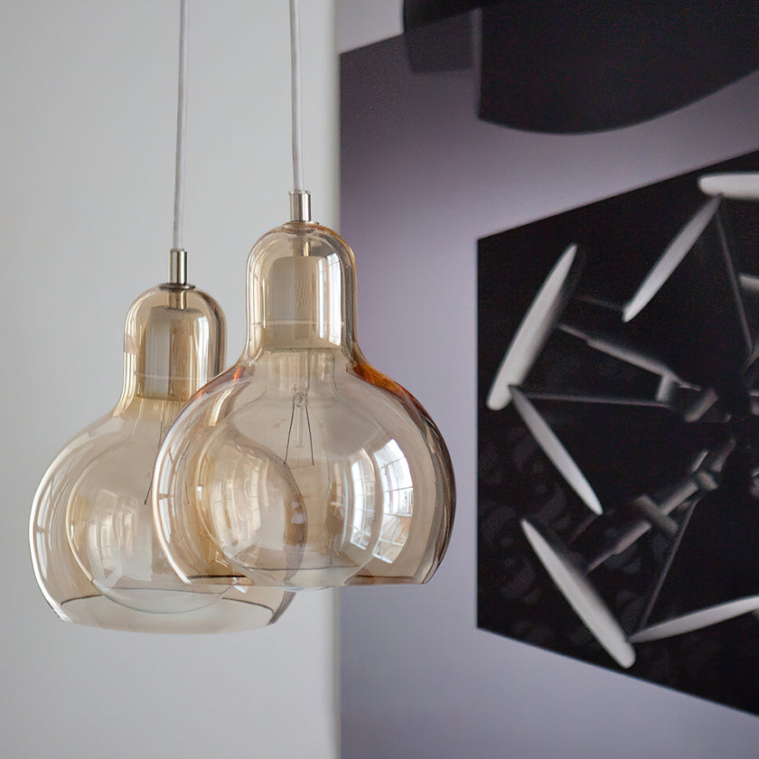 مصباح قلادة القرع الزجاجي