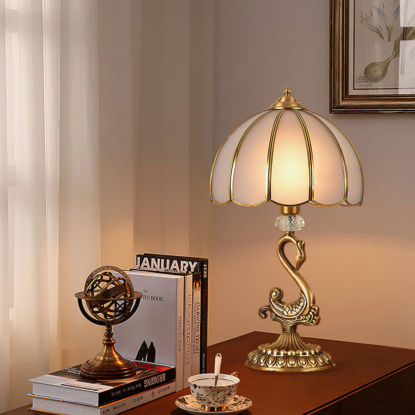 Light Luxury Brass Swan Table Lamp