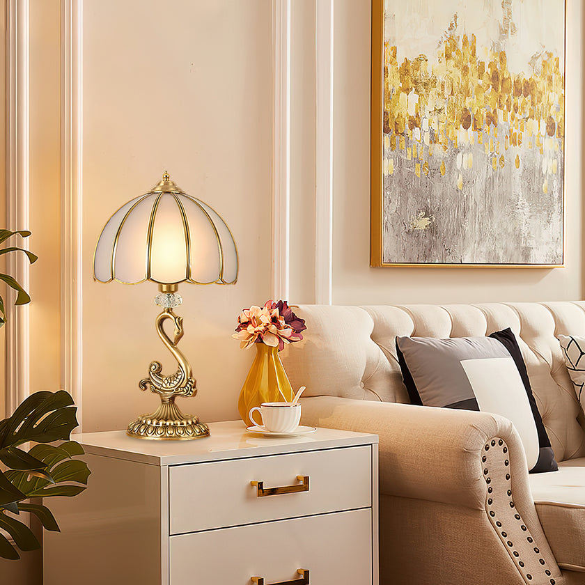 Light Luxury Brass Swan Table Lamp