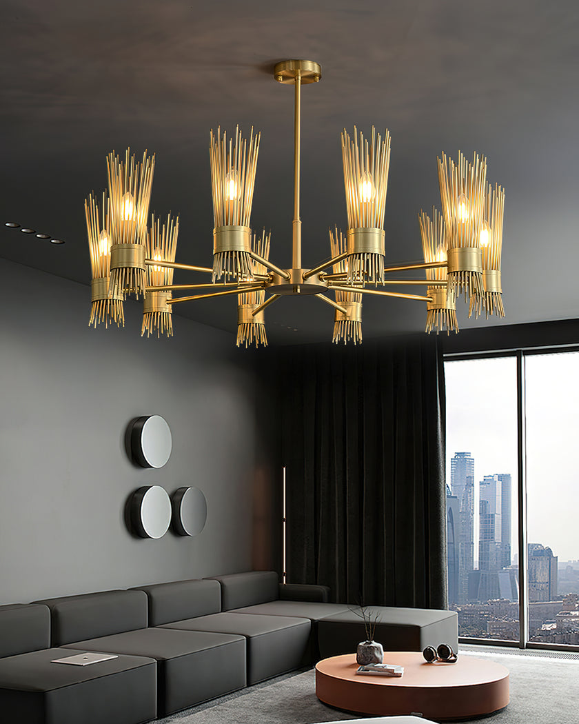 Modern Wagon Wheel Chandelier
