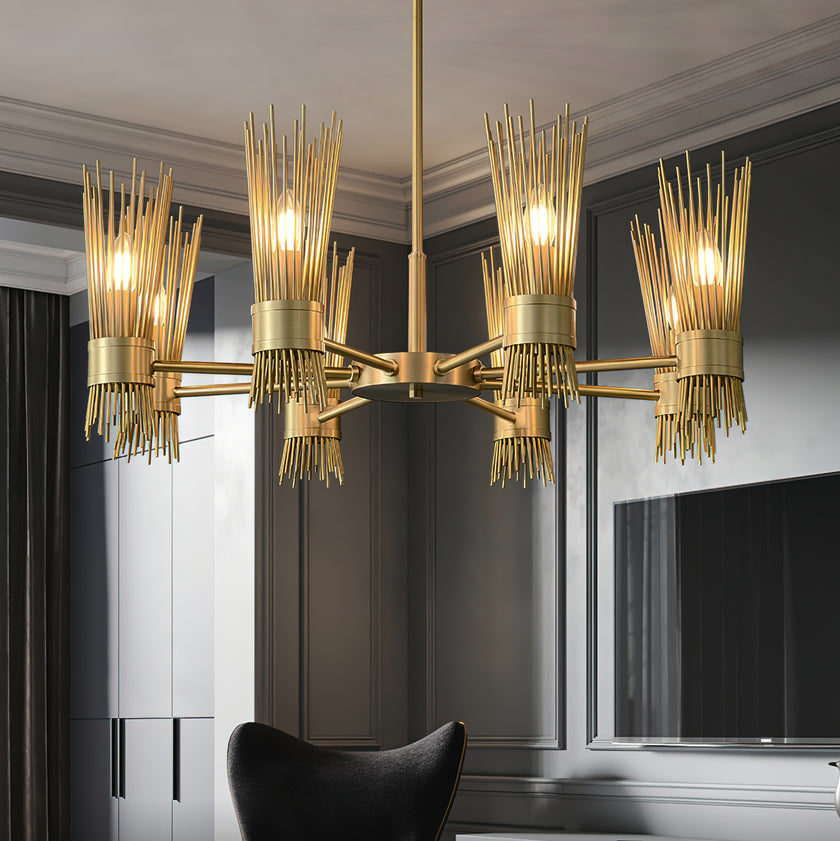Modern Wagon Wheel Chandelier