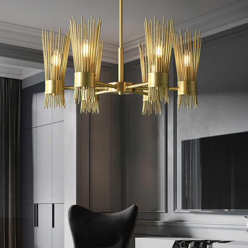 Modern Wagon Wheel Chandelier