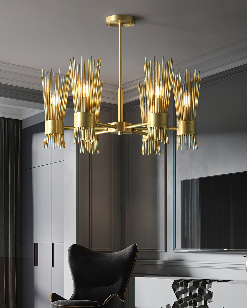 Modern Wagon Wheel Chandelier
