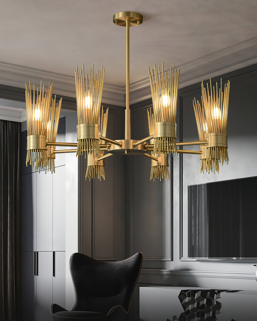 Modern Wagon Wheel Chandelier