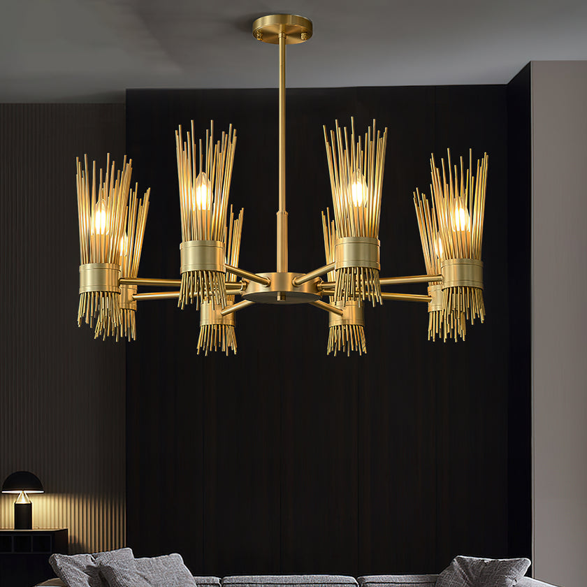 Modern Wagon Wheel Chandelier