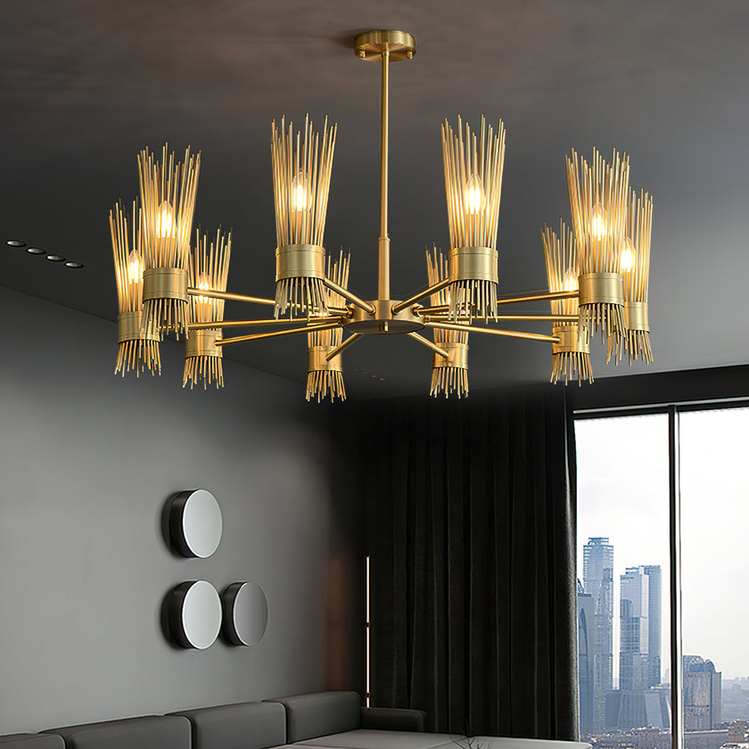 Modern Wagon Wheel Chandelier