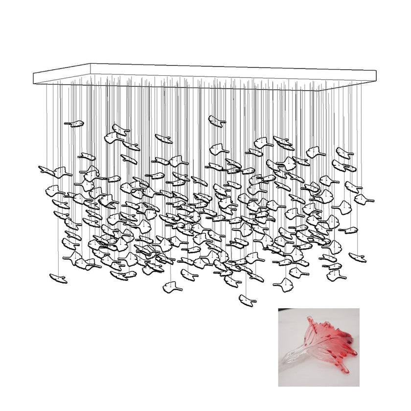 Multicolor Crystal Maple Leaf Chandelier