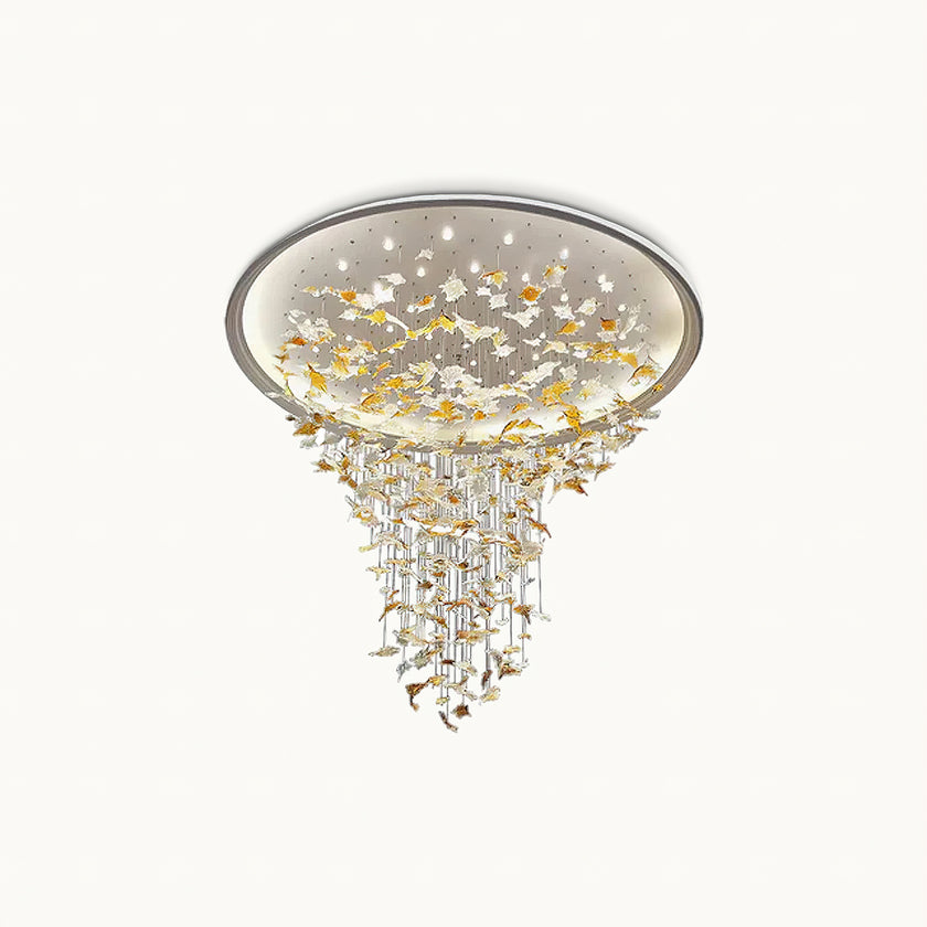 Multicolor Crystal Maple Leaf Chandelier