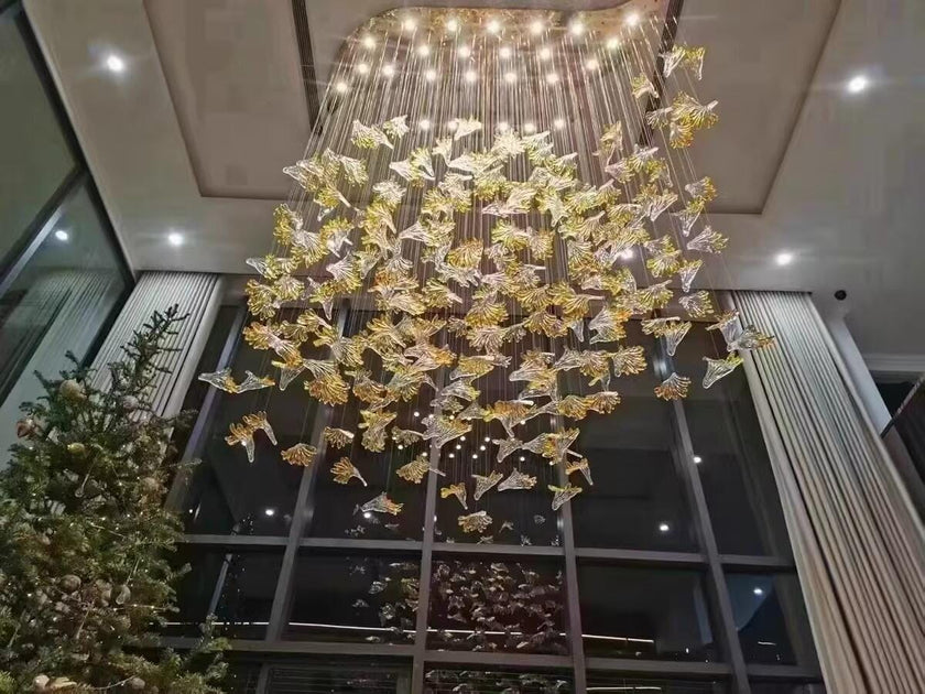 Multicolor Crystal Maple Leaf Chandelier