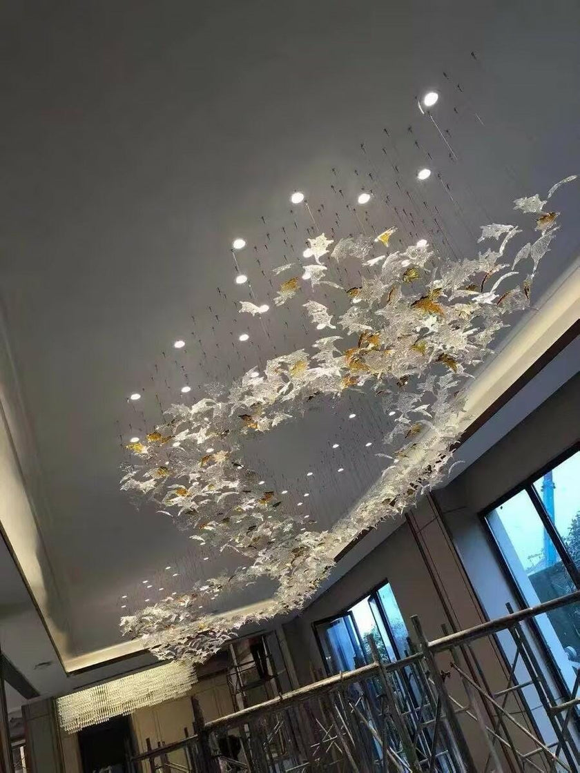 Multicolor Crystal Maple Leaf Chandelier