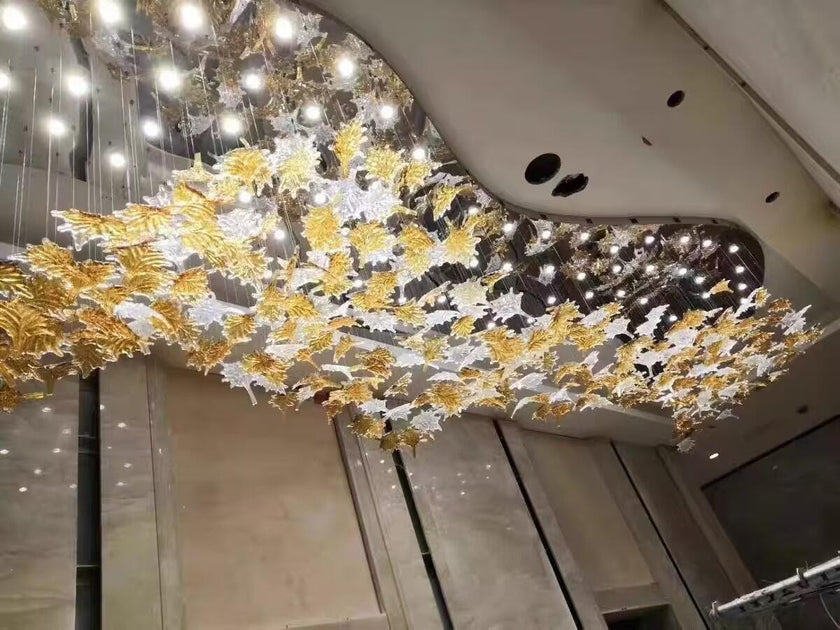 Multicolor Crystal Maple Leaf Chandelier