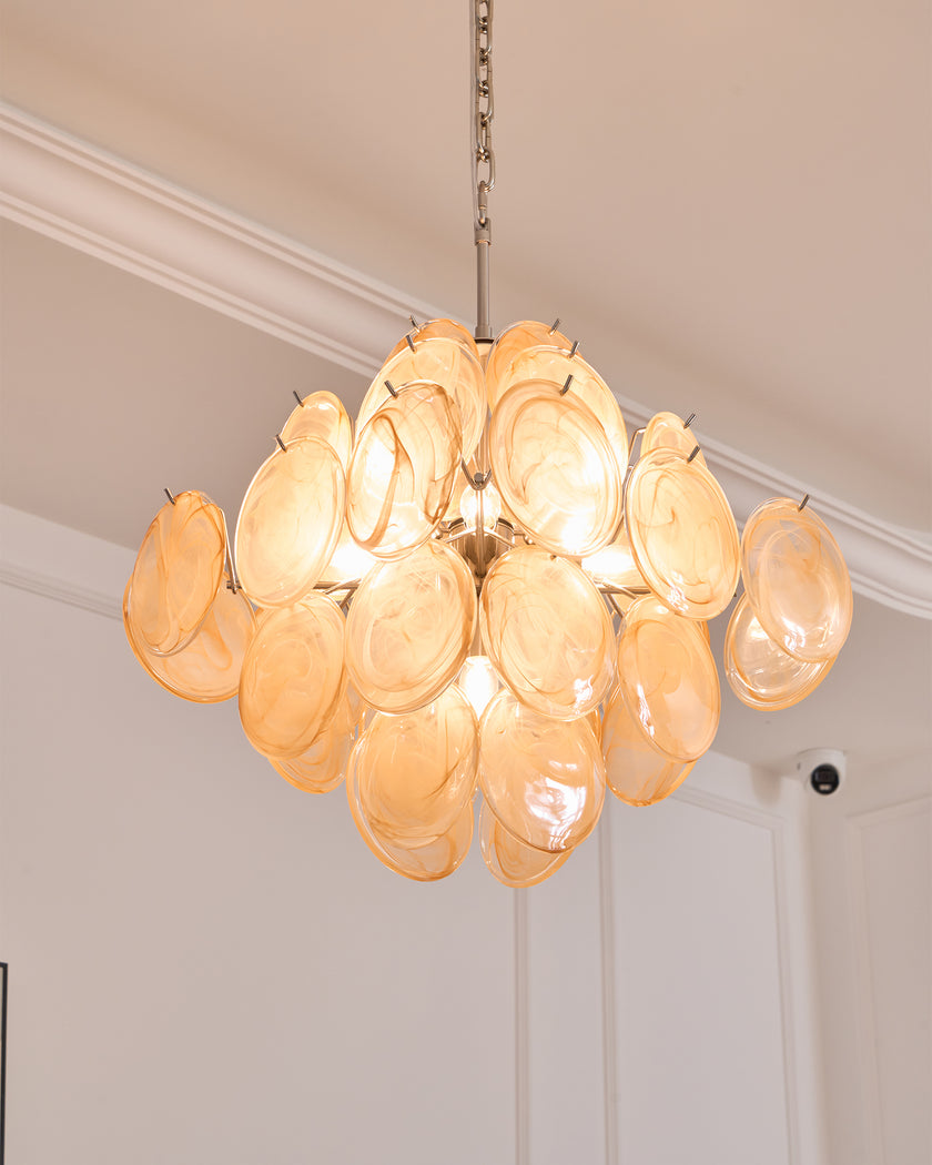 Murano Caramel Disc Chandelier