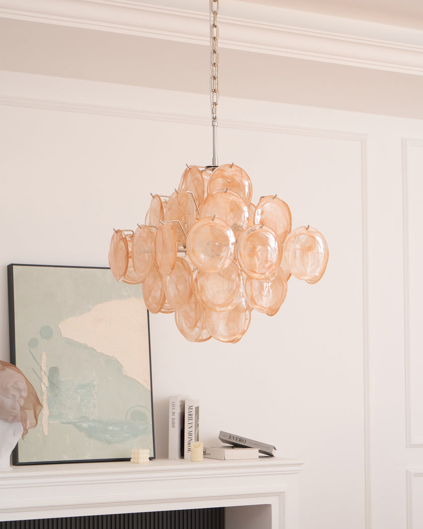Murano Caramel Disc Chandelier