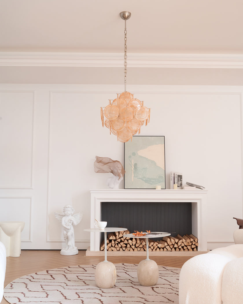Murano Caramel Disc Chandelier