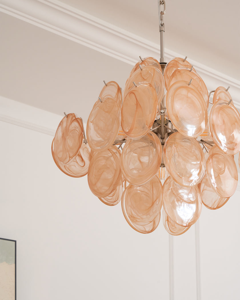 Murano Caramel Disc Chandelier