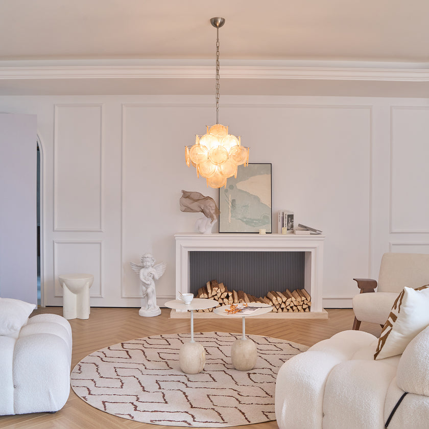 Murano Caramel Disc Chandelier