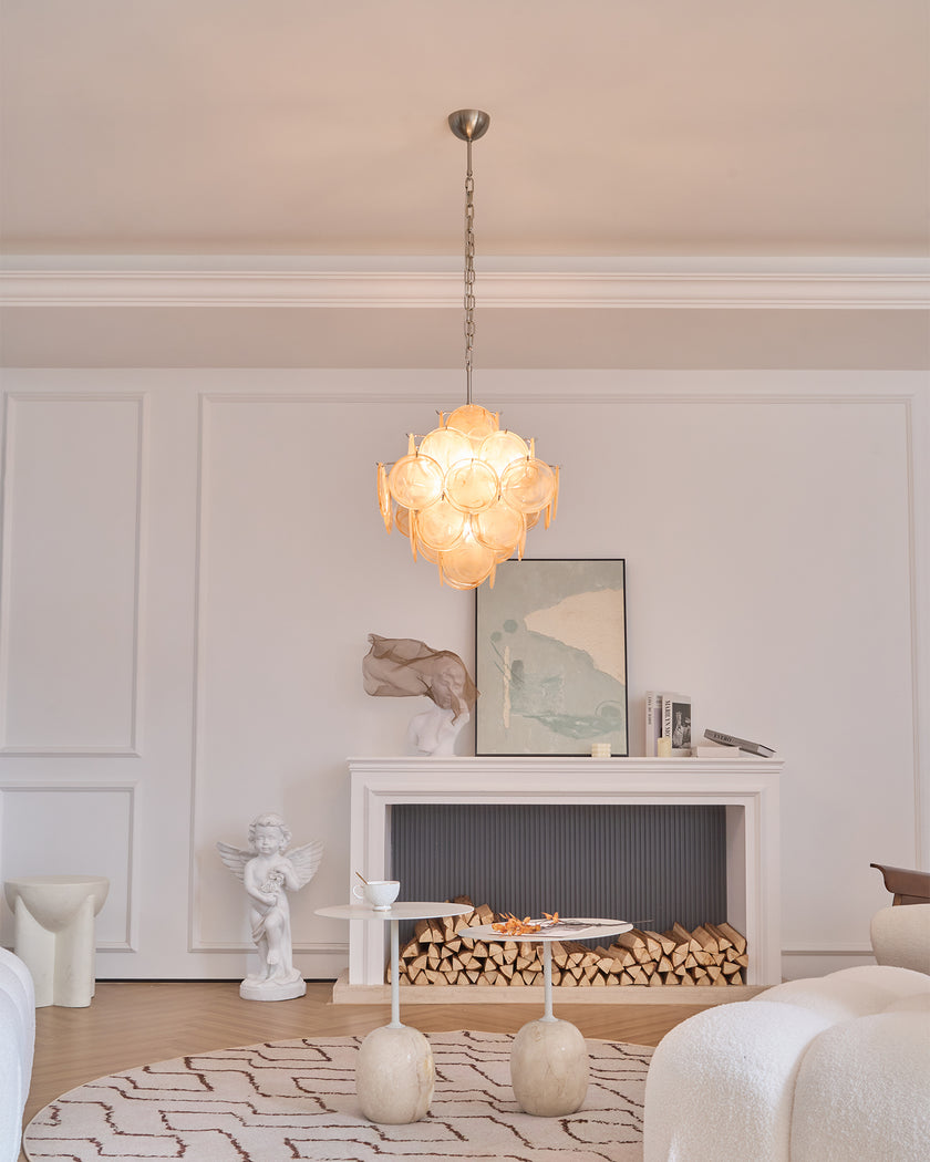 Murano Caramel Disc Chandelier