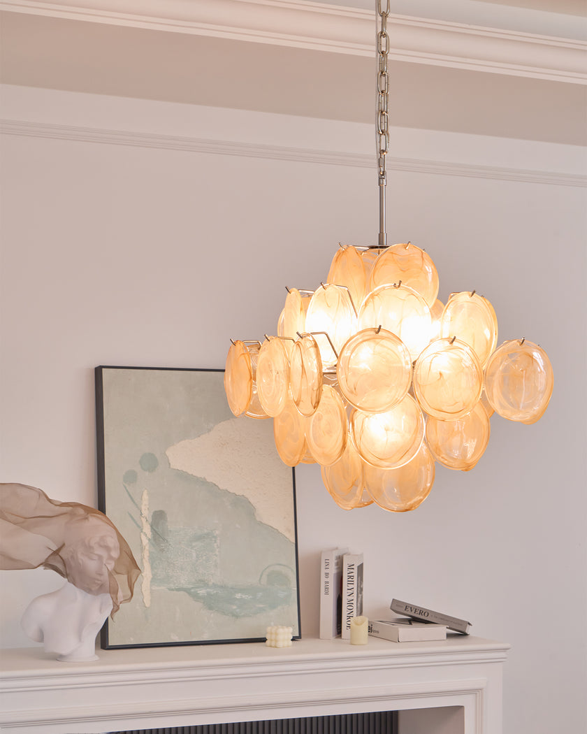 Murano Caramel Disc Chandelier