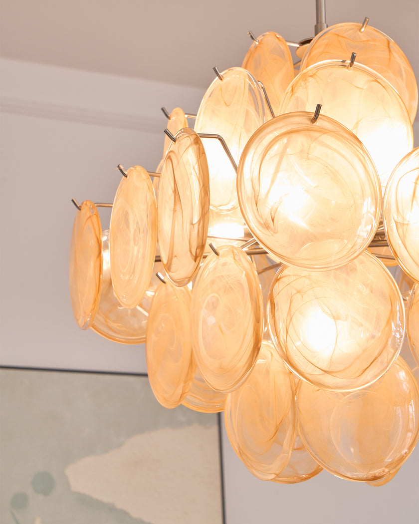 Murano Caramel Disc Chandelier
