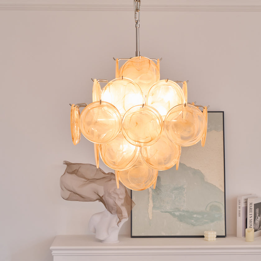 Murano Caramel Disc Chandelier